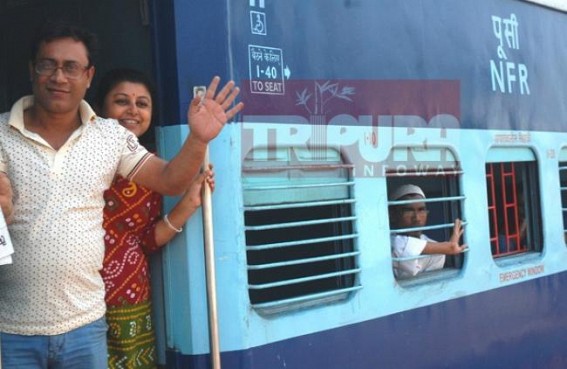 Modi's 'Act East' Policy in action : BG trial train left Agartala for Silchar : 'Modi Zindabad' slogans filled air on Tuesday, NFR  to start regular service by May end